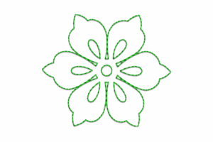 Geometric Outline Flower Embroidery Design