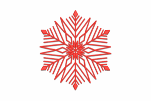 Geometric Red Snowflake Embroidery Design