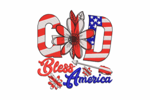 God Bless America Embroidery Design