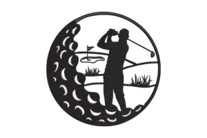 Golf Swing Silhouette Embroidery Design