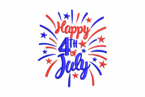 Happy 4th of July Embroidery Design