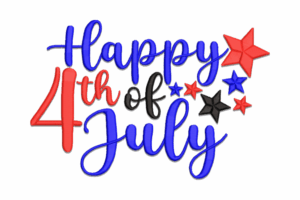 Happy 4th of July Machine Embroidery Design