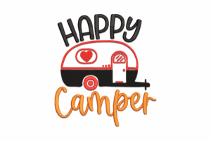 Happy Camper Embroidery Design