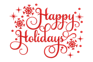 Happy Holidays Embroidery Design