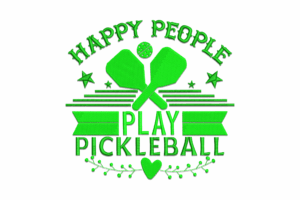 Happy People Play Pickle ball Embroidery Design