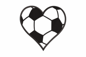 Heart Soccer Ball Embroidery Design
