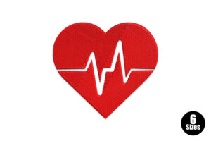 Heartbeat Line Heart Embroidery Design