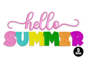 Hello Summer Colorful Embroidery Design