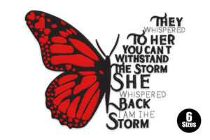 I Am the Storm” Butterfly Embroidery Design