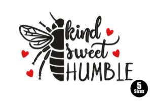 Kind Sweet Humble Bee Embroidery Design