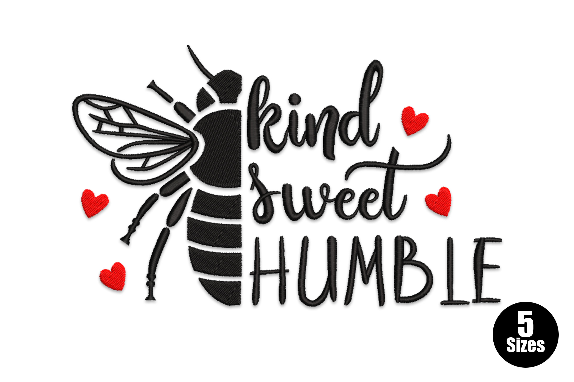 Kind Sweet Humble Bee Embroidery Design