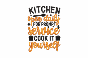 Kitchen Open Daily Embroidery Design