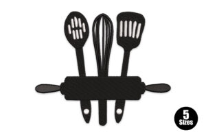 Kitchen Tools with Rolling Pin Embroidery Design