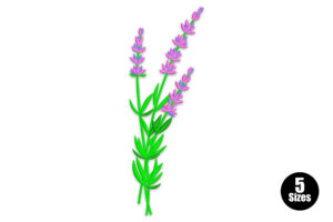 Lavender Flower Stem Embroidery Design