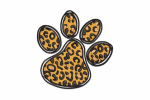 Leopard Print Paw Embroidery Design
