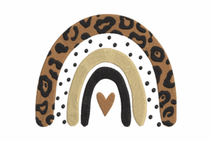 Leopard Print Rainbow Embroidery Design