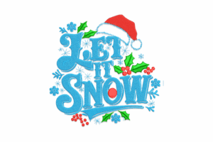 Let It Snow Christmas Embroidery Design