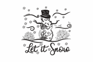 Let It Snow Snowman Embroidery Design
