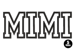 MIMI Varsity Block Embroidery Design