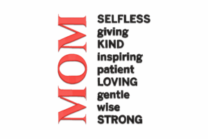 MOM Acrostic Word Art Embroidery Design