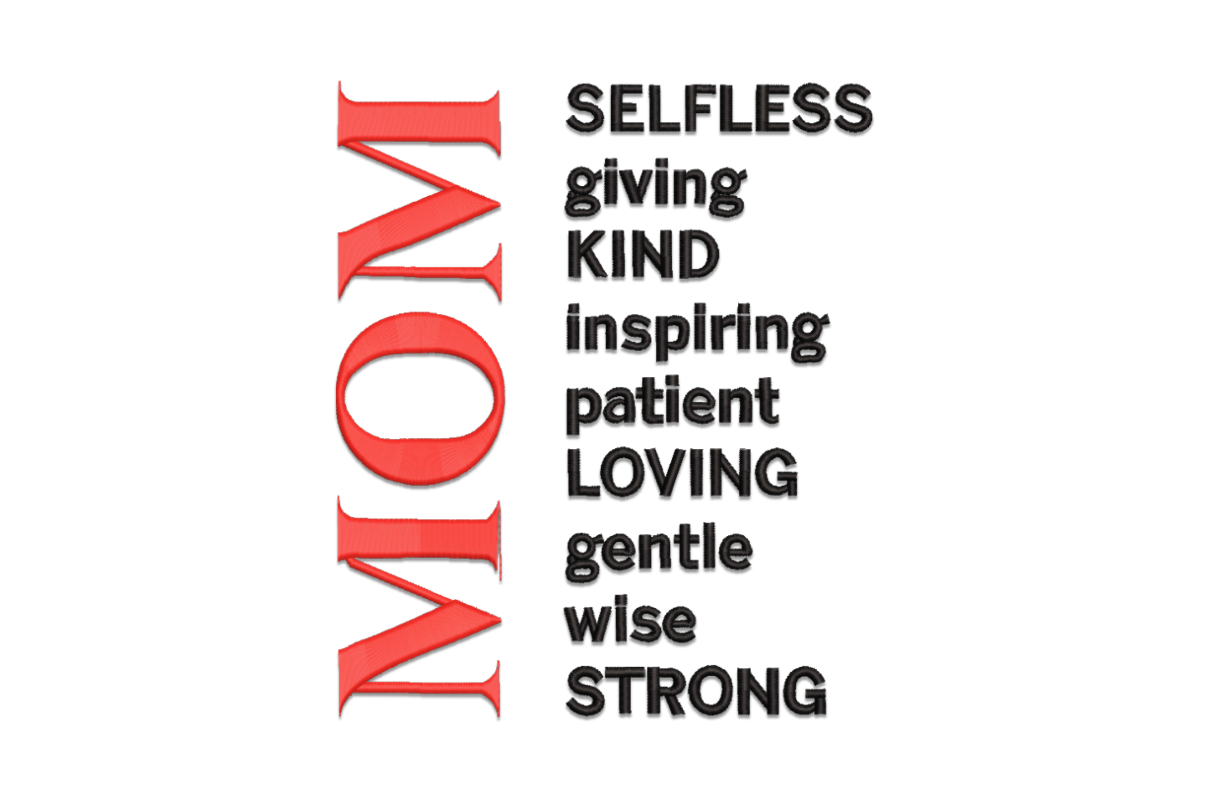 MOM Acrostic Word Art Embroidery Design