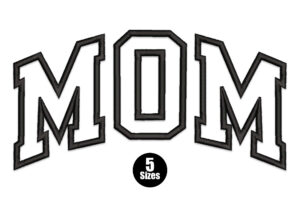 MOM Varsity Block Embroidery Design