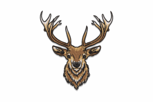 Majestic Buck Head Embroidery Design