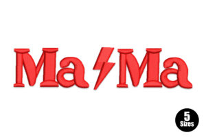 Ma⚡Ma Lightning Bolt Embroidery Design