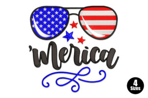 Merica Sunglasses Embroidery Design