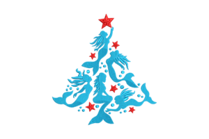 Mermaid Christmas Tree Embroidery Design