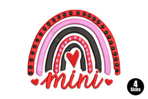 Mini Rainbow Heart Embroidery Design