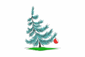 Minimal Christmas Tree Embroidery Design
