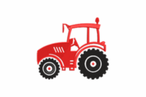 Minimal Red Tractor Silhouette Embroidery Design