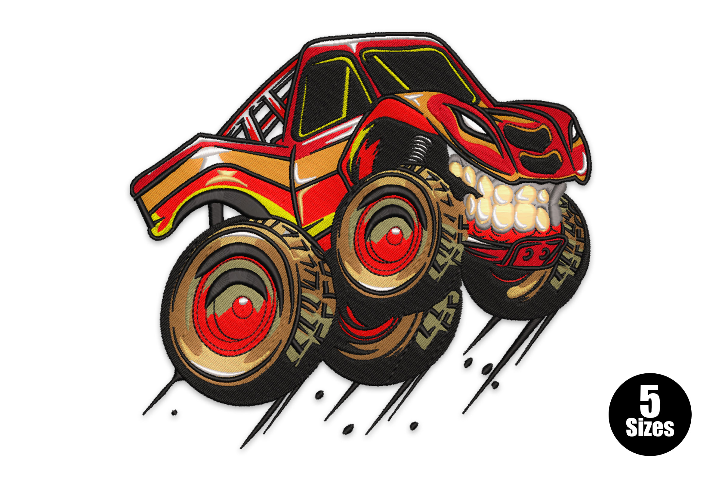 Monster Truck Embroidery Design