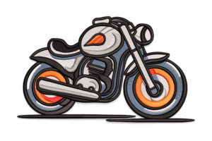 Motorcycle Embroidery Design