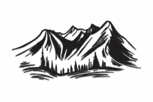 Mountain Range Embroidery Design