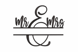 Mr & Mrs Ampersand Frame Embroidery Design