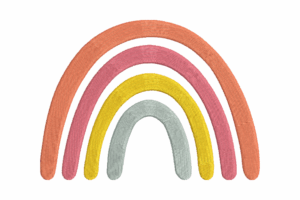 Muted Rainbow Embroidery Design