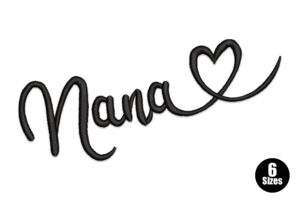 Nana with Heart Embroidery Design