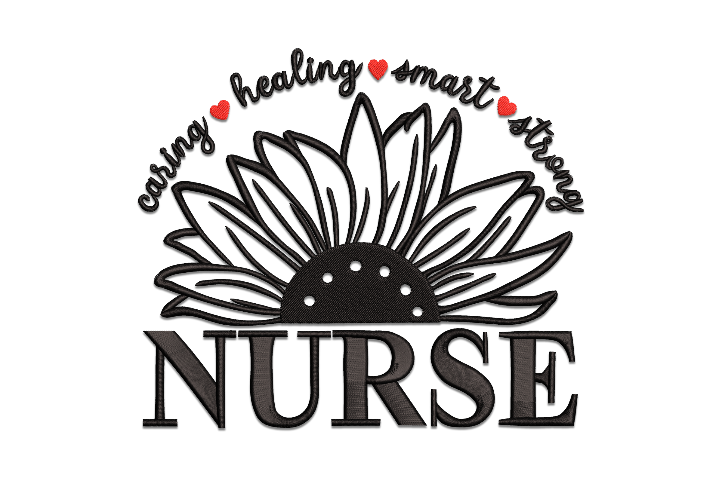 Nurse Sunflower Embroidery Design