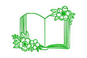 Open Book Floral Frame Embroidery Design