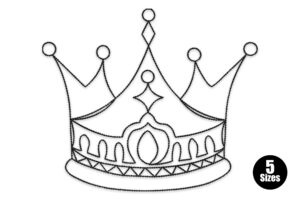 Outline Crown Embroidery Design
