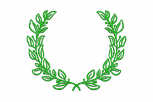 Outline Laurel Wreath with Berries Embroidery Design