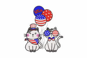 Patriotic Gnome with USA Flag Embroidery Design