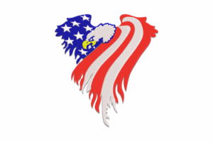 Patriotic Heart American Flag Eagle Embroidery Design