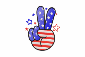 Patriotic Peace Hand Embroidery Design