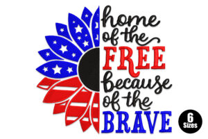 Patriotic Sunflower Embroidery Design