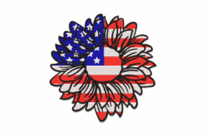 Patriotic Sunflower Machine Embroidery Design