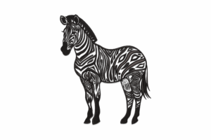 Patterned Zebra Embroidery Design