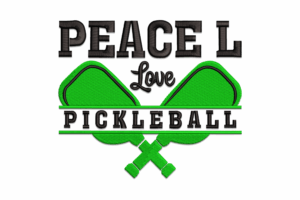 Peace Love Pickleball Embroidery Design